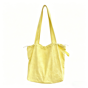 Gahumi Shopping <b>Nylon</b> Tote <b>Bags</b> With Custom Logo Solid Color Fashion Single Shoulder Drawstring <b>Bag</b> Lot Women - Product Image 2