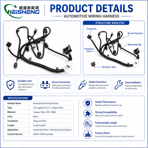 Harnais de câblage pour machines agricoles et véhicules de construction robustes sur mesure, assemblage de câbles ondulés OEM ODM - Product Image 3