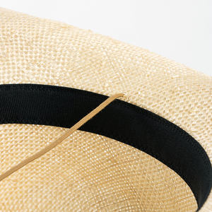 100% chapeau de <span class=keywords><strong>Cowboy</strong></span> à large bord en sisal naturel avec <span class=keywords><strong>ficelle</strong></span> de <span class=keywords><strong>cravate</strong></span> chapeau de paille naturel tissé à la main pour l'été chapeau de paille de plage en plein air - Product Image 6