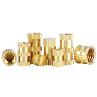 HPB59 M2-M6 kuningan, 4-40,6/32,1/4-20 kacang sisipan berulir Knurled kuningan buta untuk cetakan injeksi plastik