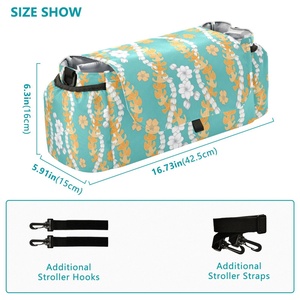 Bolsa de Almacenamiento Portátil con Estampado Personalizado de Puakenikeni Hawaiano, Bolsa de Pañales para Mamá, Organizador para Cochecito de Bebé, para Viajes - Product Image 5