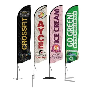 Glasvezel pole 100% polyester stof dye sublimatie afdrukken veer vlag