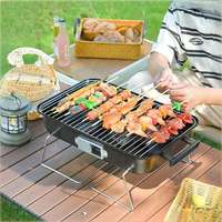 Barbecue portable en acier inoxydable à 1 brûleur au propane, pour extérieur, table, camping, pique-nique, patio