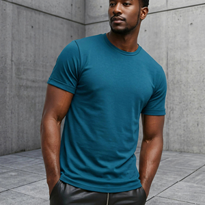 โรงงานผลิตเสื้อผ้ากีฬาแบบ OEM สำหรับผู้หญิงและผู้ชาย ป้องกันการหดตัว พิมพ์ลายสกรีน เสื้อยืดออกกำลังกาย ผ้าฝ้ายผสมโพลีเอสเตอร์ ยืดหยุ่นสูง ปักลาย 3 มิติ - Product Image 1