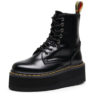 Bottines Martin européennes et américaines à semelle épaisse, 8 trous, avec fermetures éclair latérales, style anglais, pour femmes, à enfiler. - Product Image 3