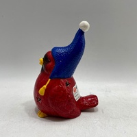 Oiseau rouge en céramique peint à la main avec lumière led