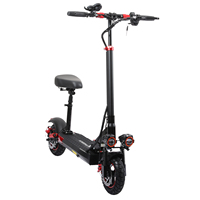 Siyah Katlanabilir Elektrikli Scooter 48V 15.6Ah Lityum Pil 1200W 10 İnç Arazi Tipi E-Scooter