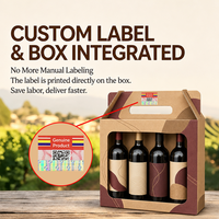 Boîte rigide personnalisée pour bouteille de vin, étiquettes anti-contrefaçon, emballage cadeau de luxe recyclable pour vin, vodka, bière, logo OEM