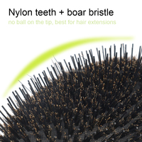 Brosse à Extensions en Poils de Sanglier et Nylon pour Démêler et Coiffer Cheveux Humides et Secs, Brosse et Peigne Antistatiques pour Perruques pour Femmes