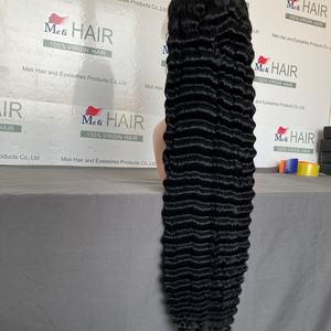 Pelucas Frontales Onduladas Profundas Negro Azabache, Negras Naturales Transparentes para Encaje, 180% de Densidad, Cabello Remy Indio, Personalizables, Sin Rellenos - Product Image 3