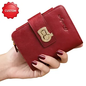 2024 Brand Designer Leather Wallet Women Genuine Leather Luxury Ladies Wallet RFID Blocking Bifold Leather Wallet for Women