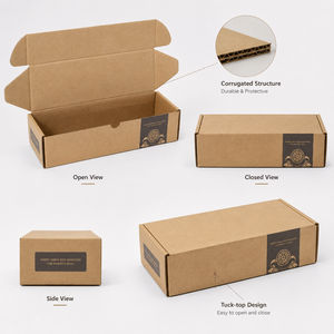 Cajas de Cartón Corrugado Ecológicas Recicladas de Fábrica Propia con Laminado Mate y Diseño en Relieve, Grosor de 2 mm, para Envíos y Embalaje de Regalos - Product Image 2