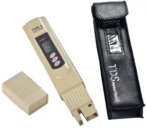 Leather Package TDS Meter Water Qualtity Tester Pen LED Digital Temp PPM Meter Tester