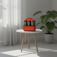 Panier porte-bouteilles en plastique pour 6 bouteilles avec poignée - Porte-boissons portable pour activités de plein air