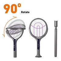 Raquette électrique anti-mouches pliable rechargeable, raquette électrique pour tuer les insectes volants, raquette lumineuse pour le camping et les voyages