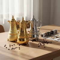 Carafe à café arabe élégante finition marbre, garde au chaud et au froid 24 heures, avec intérieur en verre, thermos sous vide