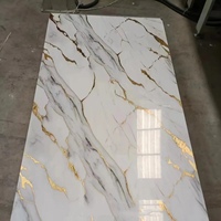Lámina de PVC de Alto Brillo con Efecto Mármol, Panel de Pared Flexible, Impermeable y Resistente a los Rayos UV, Panel Decorativo para Interiores de Duchas y Proyectos Hoteleros