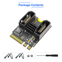 Carte d'extension M.2 A+E Key vers 2 ports USB 3.0 6 Gbit/s avec puce JMB582, PCB noir, pour mise à niveau de stockage NAS SSD/HDD 2,5 pouces pour ordinateur portable
