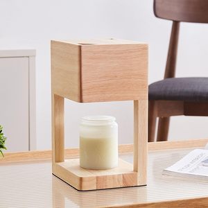 Lámpara Calentadora de Velas para Aromaterapia, Derretidor de Cera Eléctrico sin Llama, Suministro de Fábrica, de Madera Moderna con 2 Bombillas CN;JIA - Product Image 3