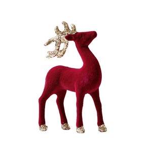Décoration de Noël Dropshipping Shopify : Ornement de table renne rouge et argenté champagne, accessoires de photographie INS - Product Image 1