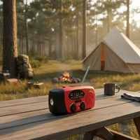 3-Wege-Ladefunktion AM/FM/SW Notfall-Solar-Kurbelradio 2000mAh Powerbank Eingebauter Lautsprecher LED-Taschenlampe Kunststoff ROHS