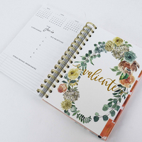 Agenda A5 personnalisé, agenda avec impression de fleurs, journal hebdomadaire et mensuel, agenda, carnet à spirale