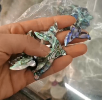 Pendentifs en nacre de coquille d'ormeau naturelle véritable de 25*30 mm, queue de poisson, nacre, pour la fabrication de bijoux en DIY