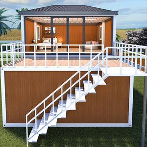 Venta al por mayor de piso plano móvil personalizado 4 en 1 casa contenedora prefabricada aislada duradera villa de paquete plano con techo inclinado - Product Image 2