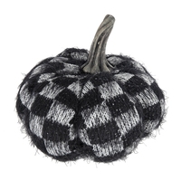 Décoration de citrouille noire en tissu 8,3x8,3x6,7 pouces, Décoration d'Halloween, Jouets et cadeaux de déguisement d'Halloween, Costume d'Halloween