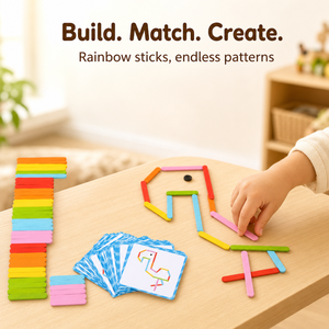 Puzzle con <span class=keywords><strong>bastoncini</strong></span> di gelato per bambini, puzzle creativo con <span class=keywords><strong>bastoncini</strong></span> colorati, carte con alfabeto, gioco di ordinamento delle forme STEM - Product Image 2