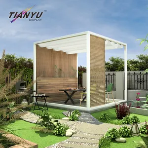 Pérgola Hardtop E all'apertura para exteriores, Metal, pantalla Original de la empresa, constructores cerca de mi, Gazebo cerrado con barbacoa - Product Image 2