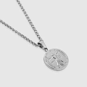 จี้สร้อยคอสแตนเลสสตีลสีทอง สลักลาย <span class=keywords><strong>Zwilling</strong></span> Vitruvian Danny Gold Ratio Coin พระเยซู พระเจ้า อีสเตอร์ สำหรับผู้ชาย - Product Image 2