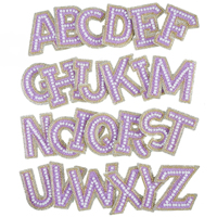 Perles Alphabet et Patchs Lettres Thermocollants en PVC Écologique, Design Personnalisable en Tissu Chenille, Couleur Personnalisée pour Chapeaux