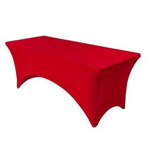 Hochzeits bankett 4ft 6ft 8ft einfarbige Spandex Tischdecke Stretch Tischdecke Rechteckige Tischdecke für Party Hotel Restaurant - Product Image 3