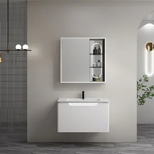Grande vanité de salle de bain en bois récupéré PVC imperméable à la mode vanités de salle de bain contemporaines