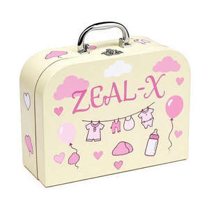 Caja de Regalo Personalizada para Baby Shower, <span class=keywords><strong>Maleta</strong></span> de Almacenamiento de Ropa de Bebé, Empaque de Regalo Rígido Premium con Asa - Product Image 3