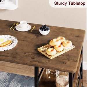 Nhà Bếp Bàn Và Ghế Đặt Cho Không Gian Nhỏ Bàn Ăn Đồ Nội Thất Nhà Hình Chữ Nhật Phòng Ăn Bảng Cho 2 Hiện Đại Kim Loại + MDF - Product Image 3