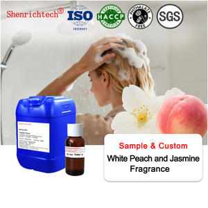 Aceite de fragancia de flor de fruta de melocotón <span class=keywords><strong>blanco</strong></span> y jazmín libre de ftalatos para Gel de ducha Exfoliante corporal Aceites de baño Loción de baño Champú - Product Image 1