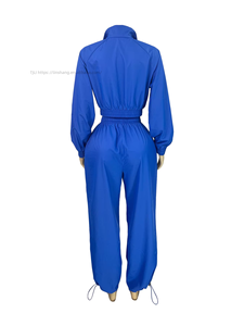 Women's Color-Block Striped Top & Wide-Leg Athletic <b>Pants</b> 2-Piece Set Fashion - Product Image 6