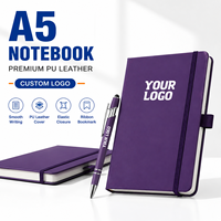 Carnet de notes OEM haut de gamme format A5 avec boucle porte-stylo intégrée, fabricant de carnets promotionnels personnalisés