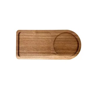 Japanese Style Wooden Serving <b>Tray</b> With Cup Holder For <b>Tea</b> Coffee Breakfast Dessert Hotel Use - Product Image 1