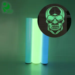 Eco solvente color Flex luminoso HTV vinilo textil resplandor en la oscuridad HTV vinilo Transferencia de Calor rollos de vinilo película para camiseta