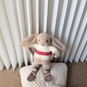 Nouvelle Peluche Lapin Skieur 2026 avec <span class=keywords><strong>Pull</strong></span> Tricoté, Poupée Lapin Doux Beige Abricot à Longues Oreilles <span class=keywords><strong>de</strong></span> 20 cm pour Cadeau d'Hiver - Product Image 2