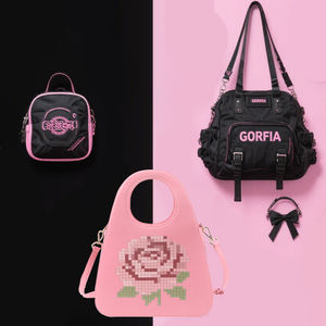 GORFIA Y2K Style Bag Collection Mochilas Tote Bags Crossbody Bags Black Pink Color Block Design Ideal para Harajuku Fashion Fans - Product Image 4