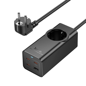 Hoco ns9 khôn ngoan 1-vị trí PD 67W sạc nhanh 3C + 1A Máy tính để bàn sạc Ổ cắm EU GER USB C Adapter - Product Image 1