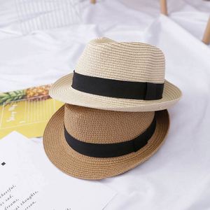 New Design Trendy British Top Hat Summer Men's Panama Straw Hat Beach Sun Hat Wholesale - Product Image 2