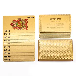 WJPC — étui de Poker en papier doré 999.9 personnalisé, boîte à Double pont, vente en vrac, cartes de jeu, 100