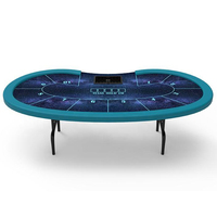 Luckyyh — Table pliante sur rail de course ovale, Taxes en bois, qualité de baquet professionnel, 1.8m avec plateau à puces
