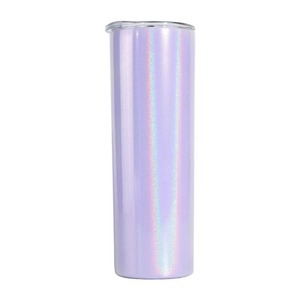 Gobelet isotherme en acier inoxydable de 20 oz avec paillettes irisées, double paroi, isolation sous vide, tasse droite, logo personnalisé, transfert thermique, tasse cadeau - Product Image 1