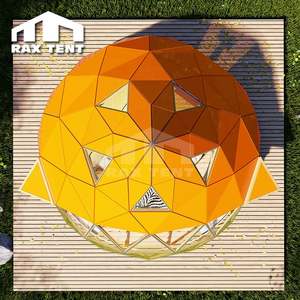 Tente de luxe à dôme géodésique pour le glamping et les centres de villégiature familiaux avec baie vitrée en verre trempé - Product Image 5